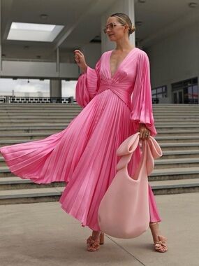 Acler Palms Midi Dress | Confetti Pink